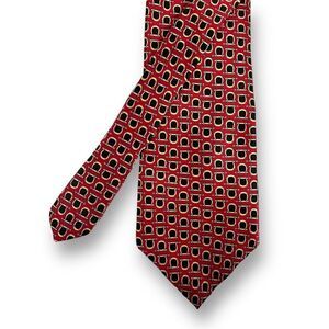 Cromley & Finch Men's 100% Silk Handmade Necktie Red Gold Horsebit Equestrian